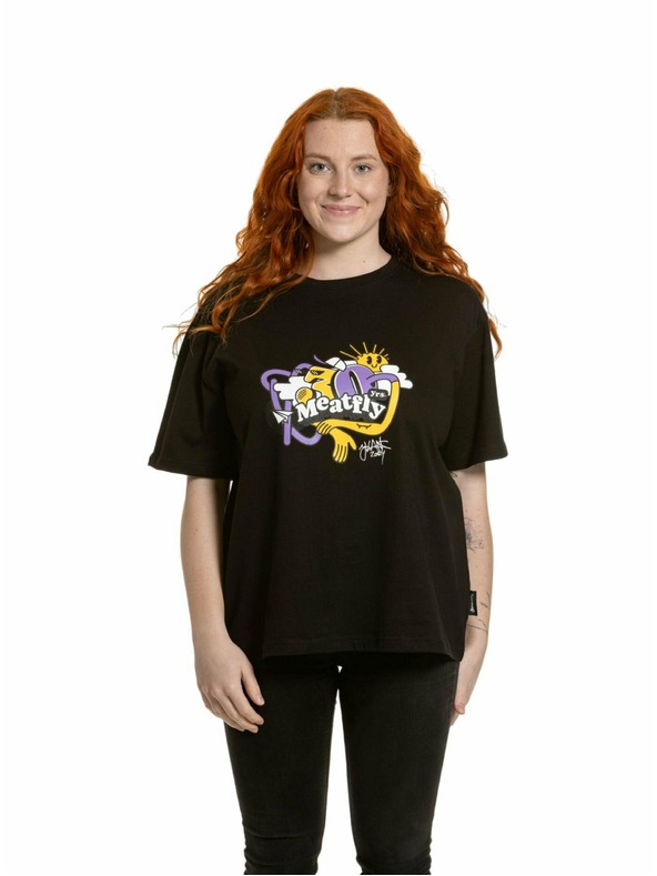 Meatfly Meatfly unisex póló Carter 30 Groove Black