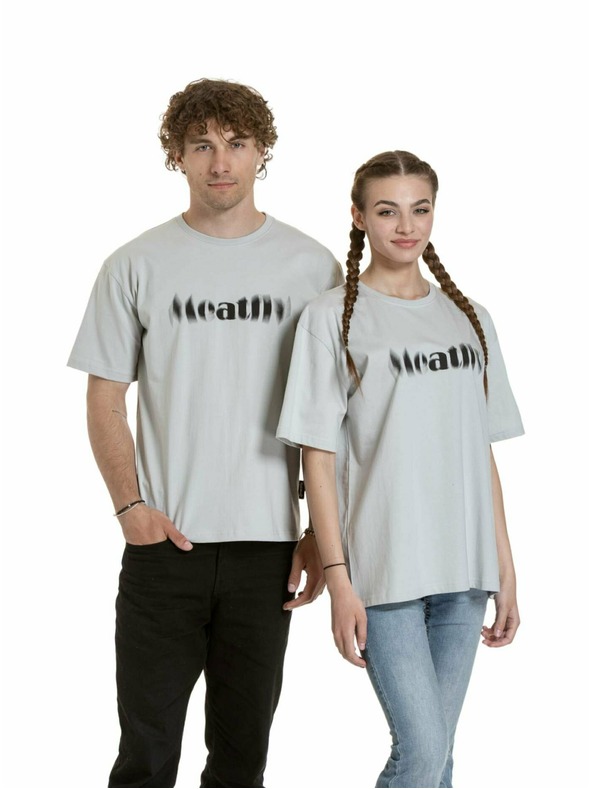 Meatfly Meatfly unisex póló Domes Stone Blured | Szürke