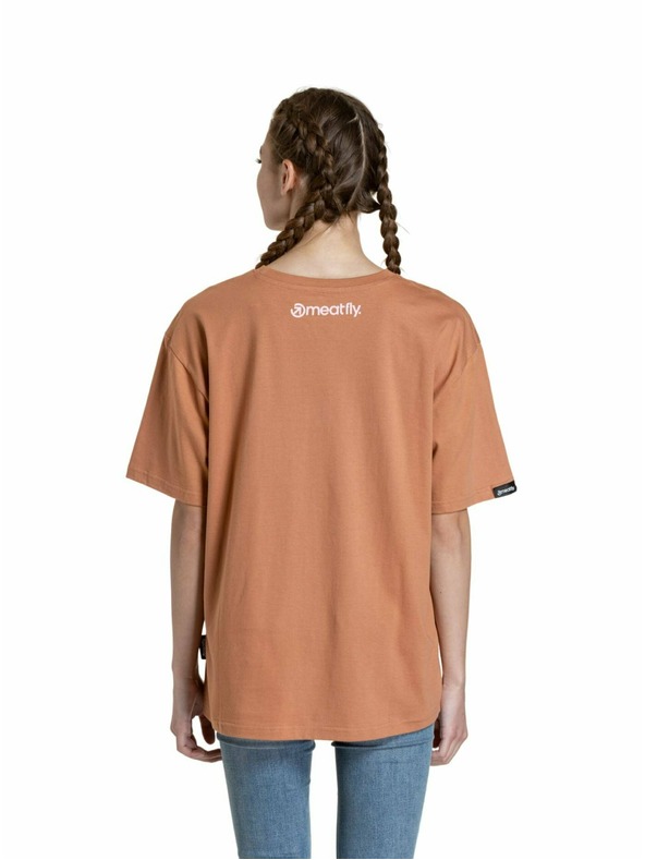 Meatfly Meatfly Junglist Pink Leaf unisex póló | Narancs