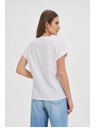Moodo Moodo ezüst applikációs női póló – fehér