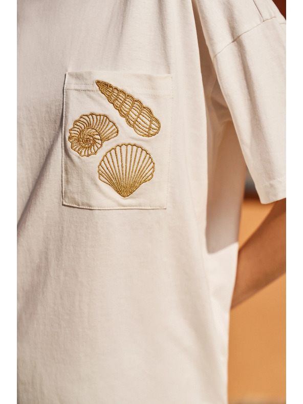 Moodo Fehér nyomott mintás női póló