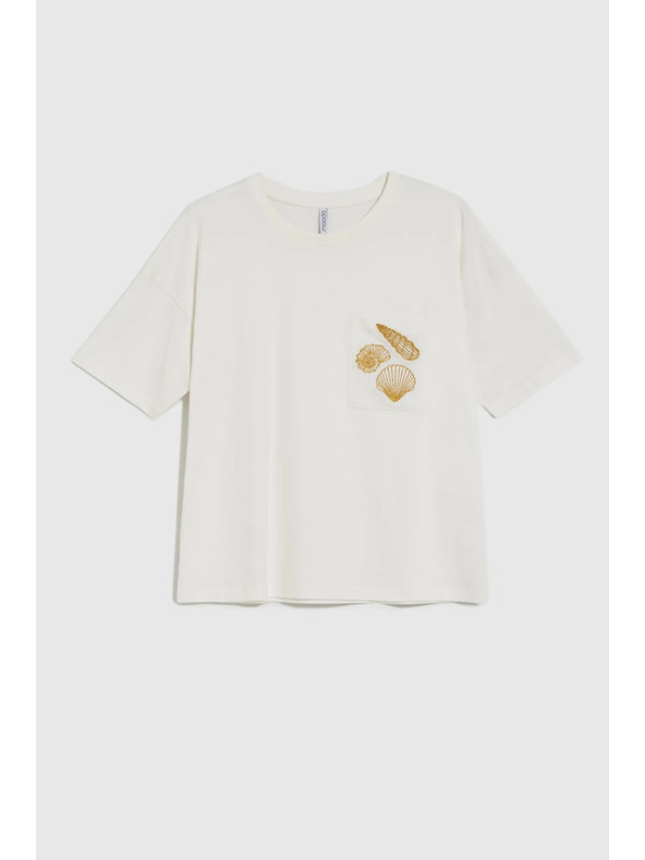 Moodo Fehér nyomott mintás női póló