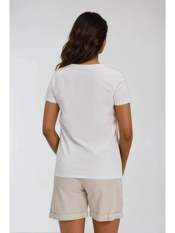 Moodo Fehér nyomott mintás női póló