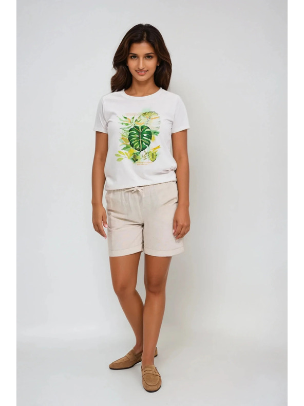 Moodo Fehér nyomott mintás női póló