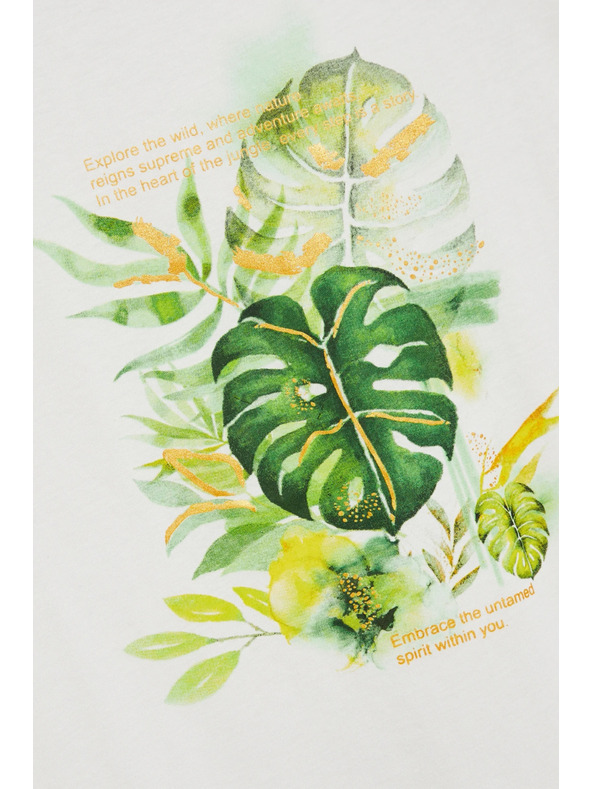 Moodo Fehér nyomott mintás női póló