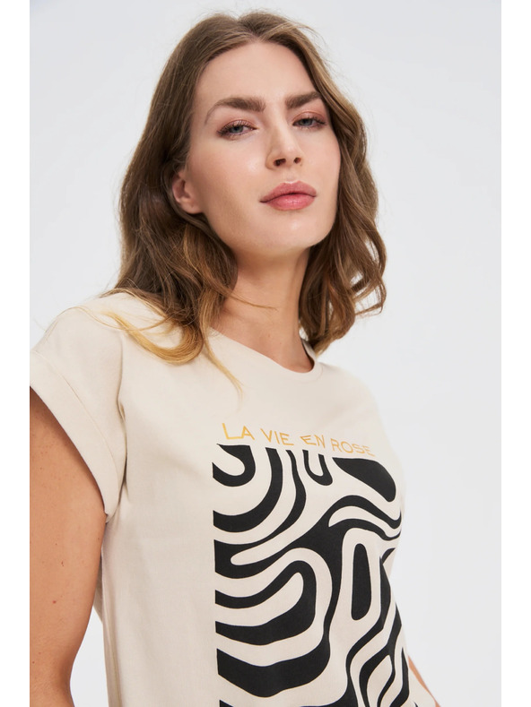 Moodo Moodo női póló – bézs