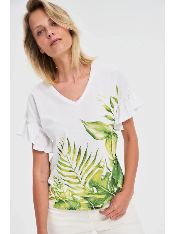 Moodo Virágmintás fehér top