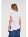 Moodo Moodo aszimetrikus női póló – fehér