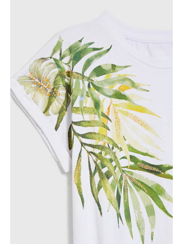 Moodo Moodo aszimetrikus női póló – fehér