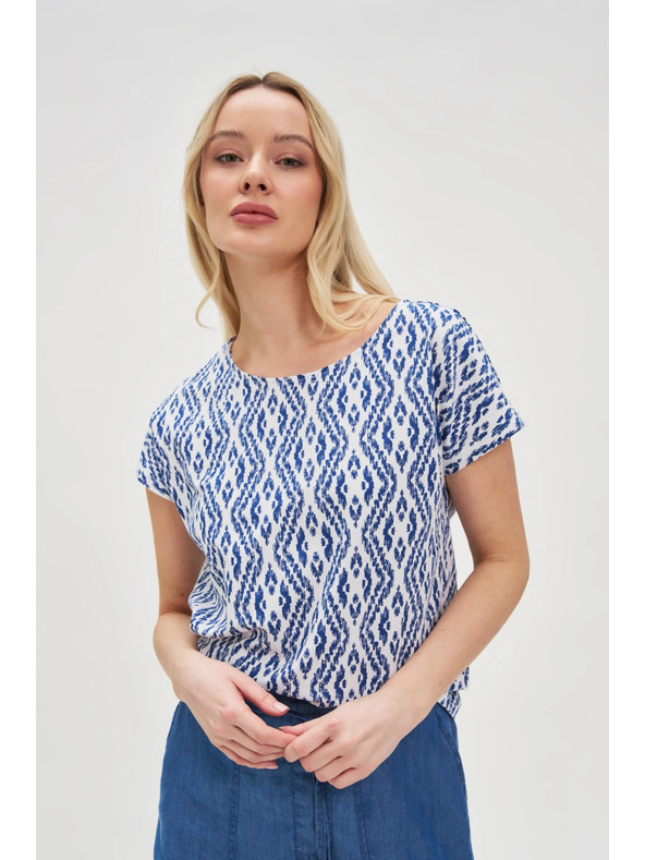 Moodo Kék-fehér mintás póló