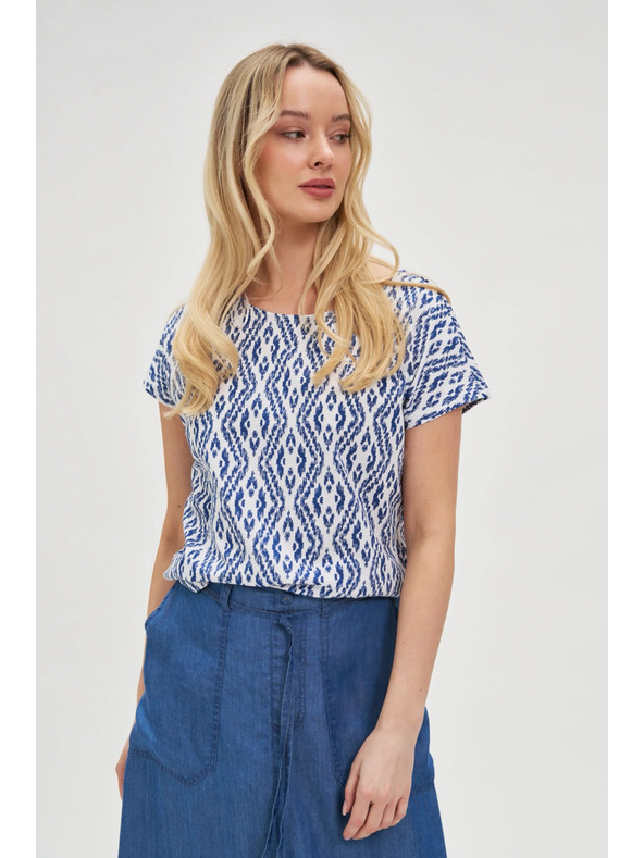 Moodo Kék-fehér mintás póló