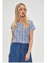 Moodo Kék-fehér mintás póló