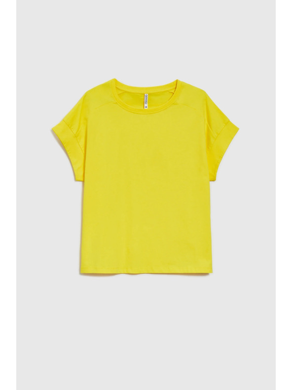 Moodo Moodo pamut női póló – sárga