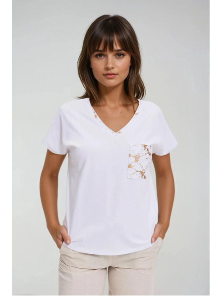 Moodo Moodo pamut női póló – fehér