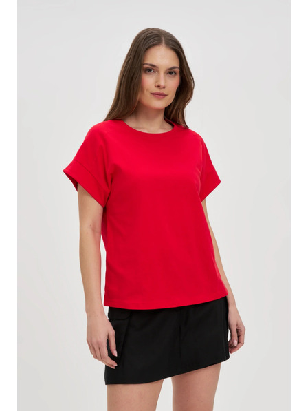 Moodo Moodo pamut női póló – piros