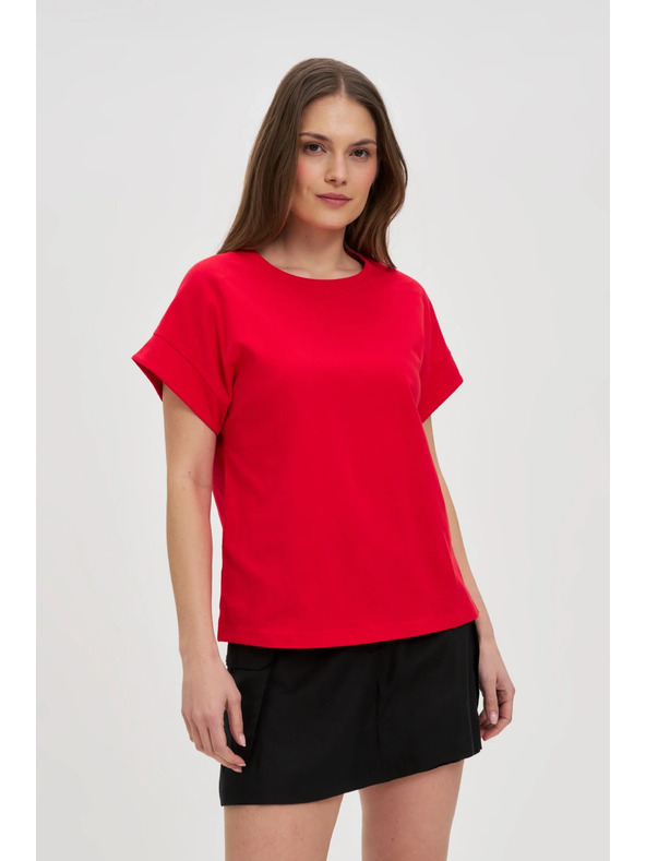 Moodo Moodo pamut női póló – piros