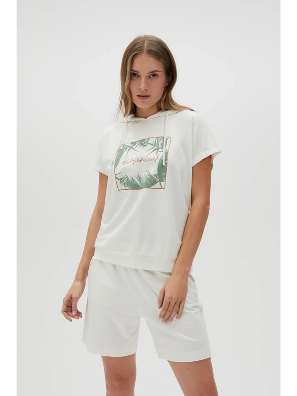 Moodo Fehér kapucnis pulóver felső