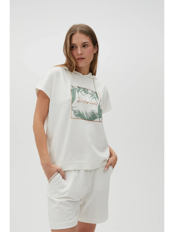 Moodo Fehér kapucnis pulóver felső