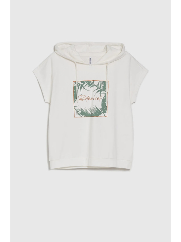 Moodo Fehér kapucnis pulóver felső