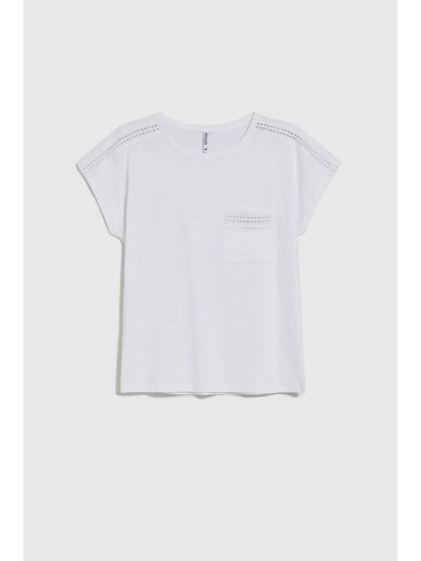 Moodo Moodo női póló zsebbel – fehér