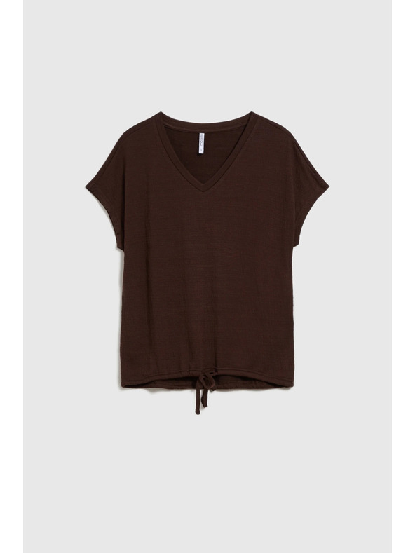 Moodo Barna női póló megkötővel