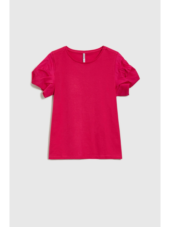 Moodo Rózsaszín felső ráncolt ujjakkal