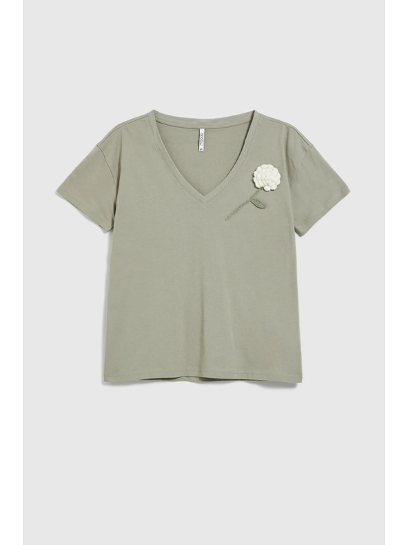 Moodo Moodo női póló virág applikációval