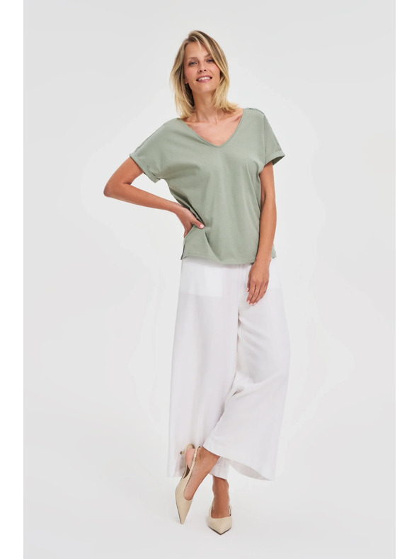 Moodo Zöld női felső átlátszó háttal