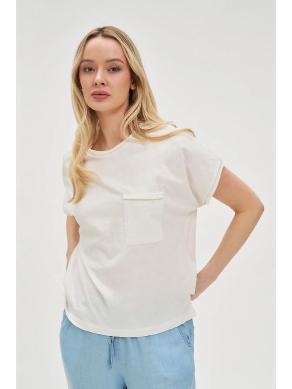 Moodo Női felső zsebbel - fehér