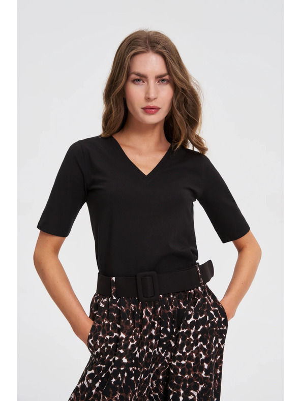 Moodo Fekete alapvető felső 3/4 ujjal Moodo