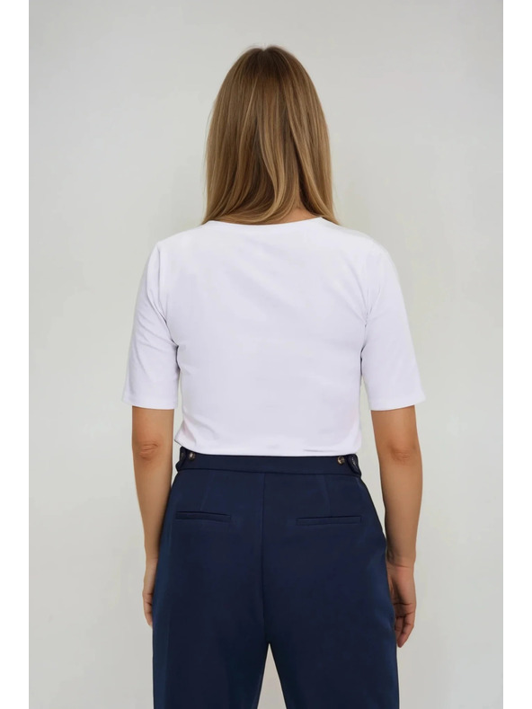 Moodo Fehér basic felső 3/4-es ujjal Moodo