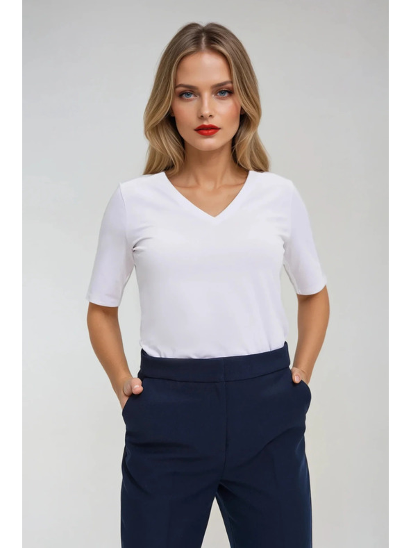 Moodo Fehér basic felső 3/4-es ujjal Moodo