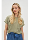 Moodo Moodo női felső zsebbel - olívazöld