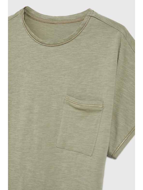 Moodo Moodo női felső zsebbel - olívazöld