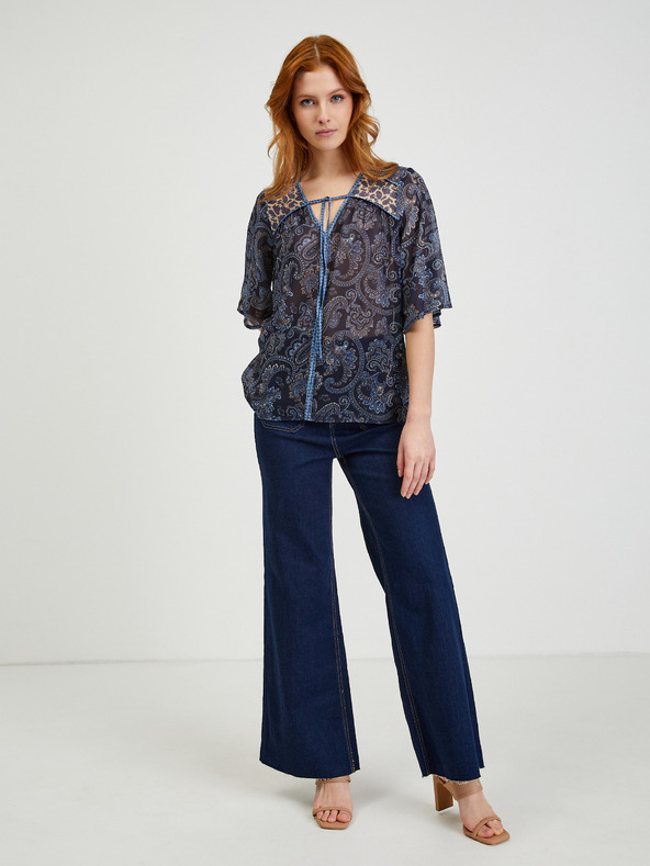 Orsay ORSAY sötétkék virágmintás női blúz