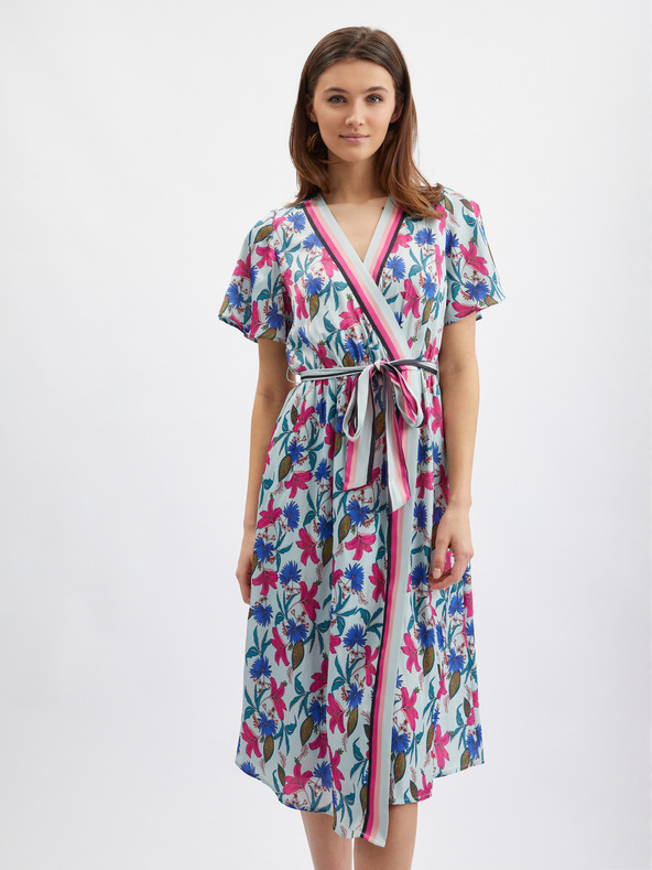Orsay ORSAY rózsaszín-kék virágmintás női ruha