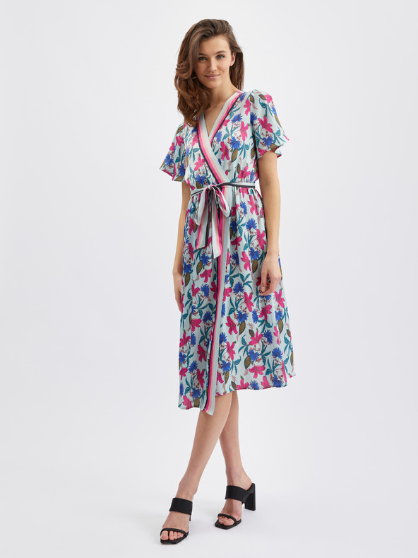 Orsay ORSAY rózsaszín-kék virágmintás női ruha