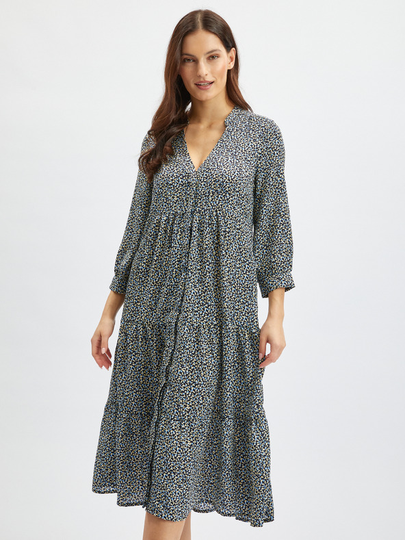 Orsay ORSAY kék-fekete mintás női ingruha