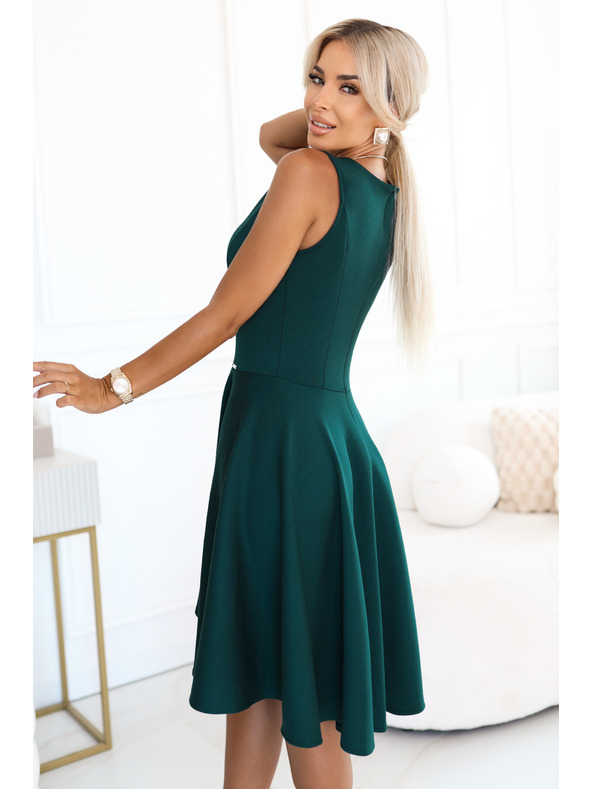 numoco Lengő ruha hosszabbított hátrésszel – palackzöld