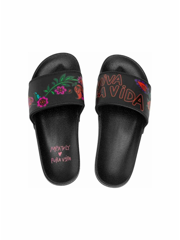 Meatfly Meatfly férfi papucs X Hudson Pura Vida Viva La Vida Black