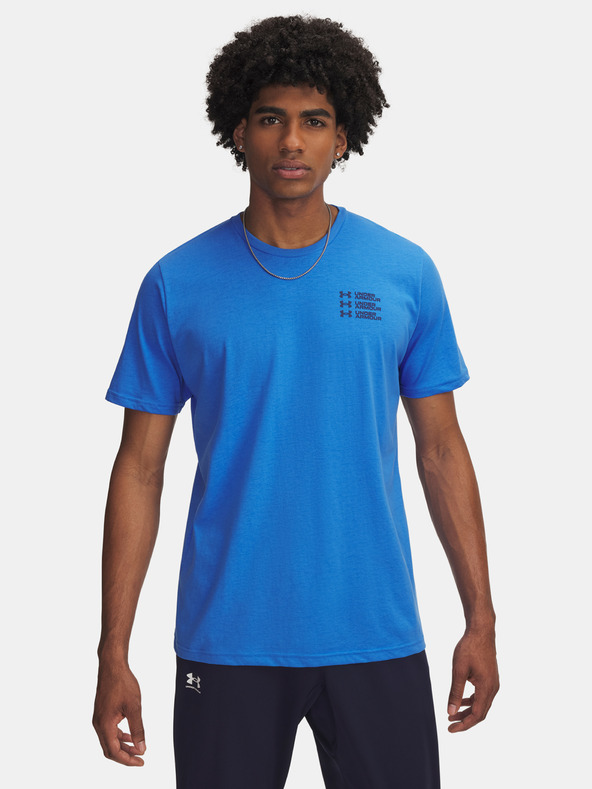 Under Armour Férfi póló Under Armour UA TRIPLE STACK LC LOGO SS-BLU