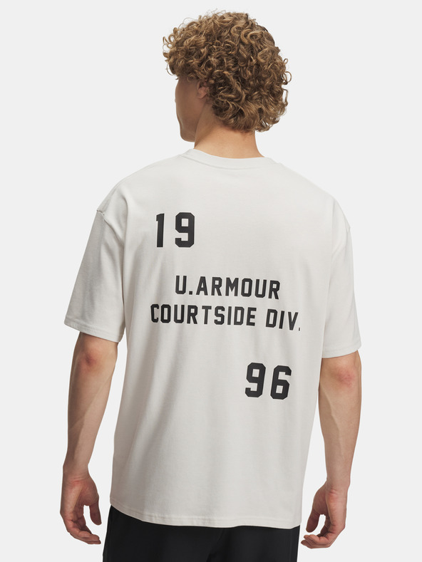 Under Armour Férfi póló Under Armour UA M HWT OS Hoops Courtside-WHT