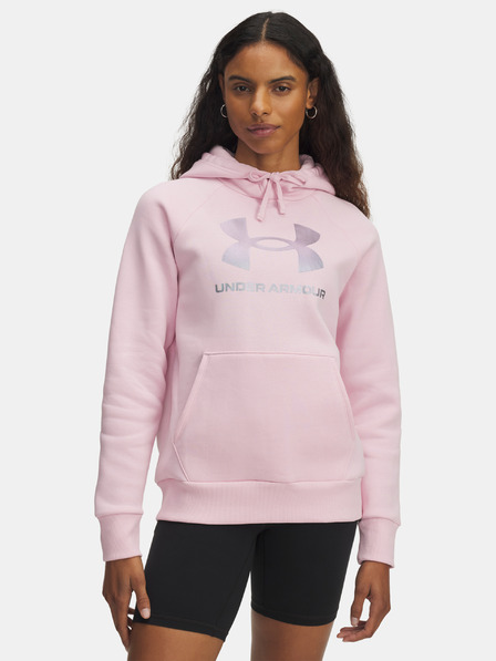 Under Armour Női Under Armour UA Rival Flc Csillogó Kapucnis Felső-RÓZSASZÍN