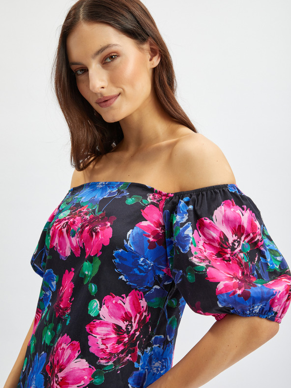 Orsay ORSAY rózsaszín-fekete virágmintás női ruha