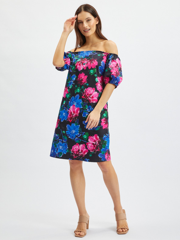 Orsay ORSAY rózsaszín-fekete virágmintás női ruha