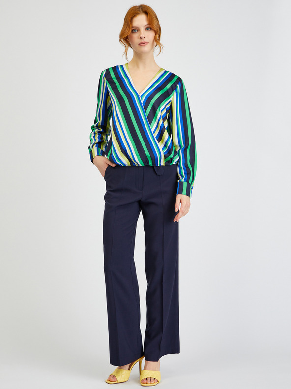 Orsay ORSAY kék-zöld csíkos női szaténblúz
