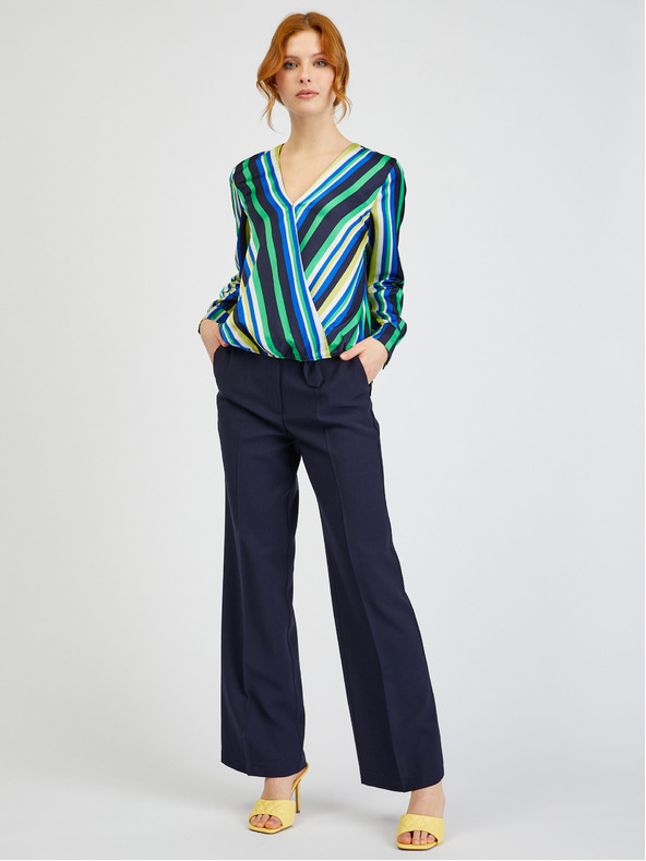 Orsay ORSAY kék-zöld csíkos női szaténblúz
