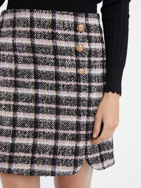 Orsay ORSAY fekete női kockás szoknya