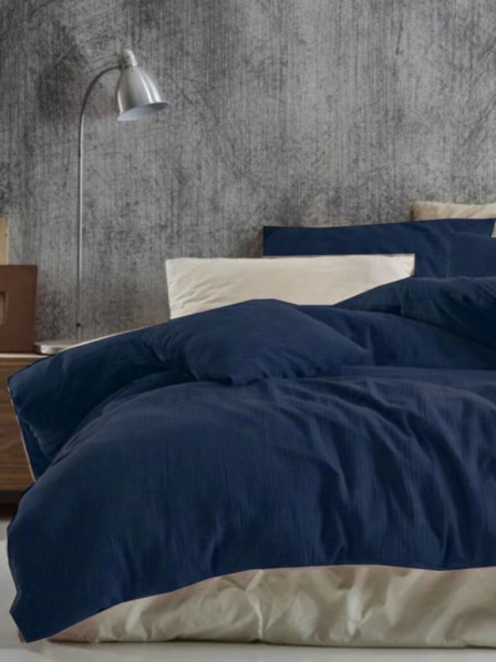 Kvalitex Muszlin ágynemű 140x200, 70x90 cm sötétkék Kvalitex