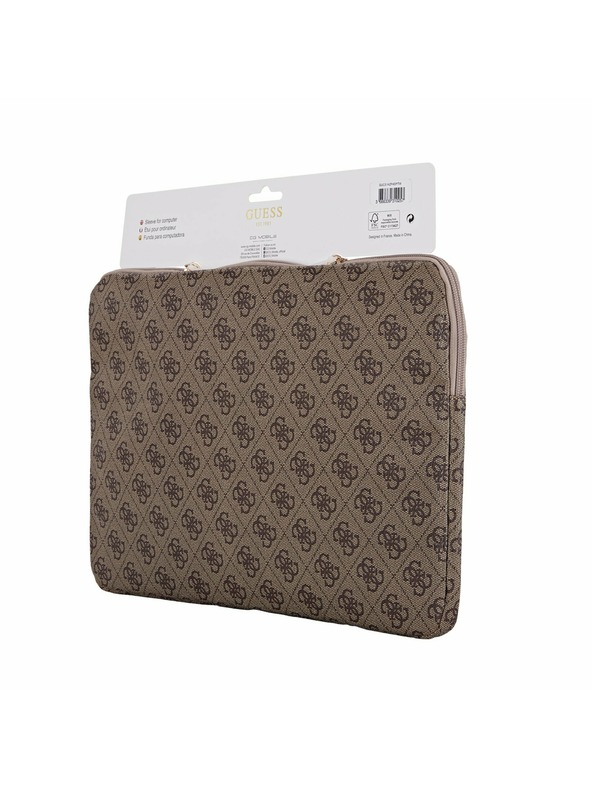 Guess Guess PU 4G Triangle Logo Notebook Tok 14" Barna